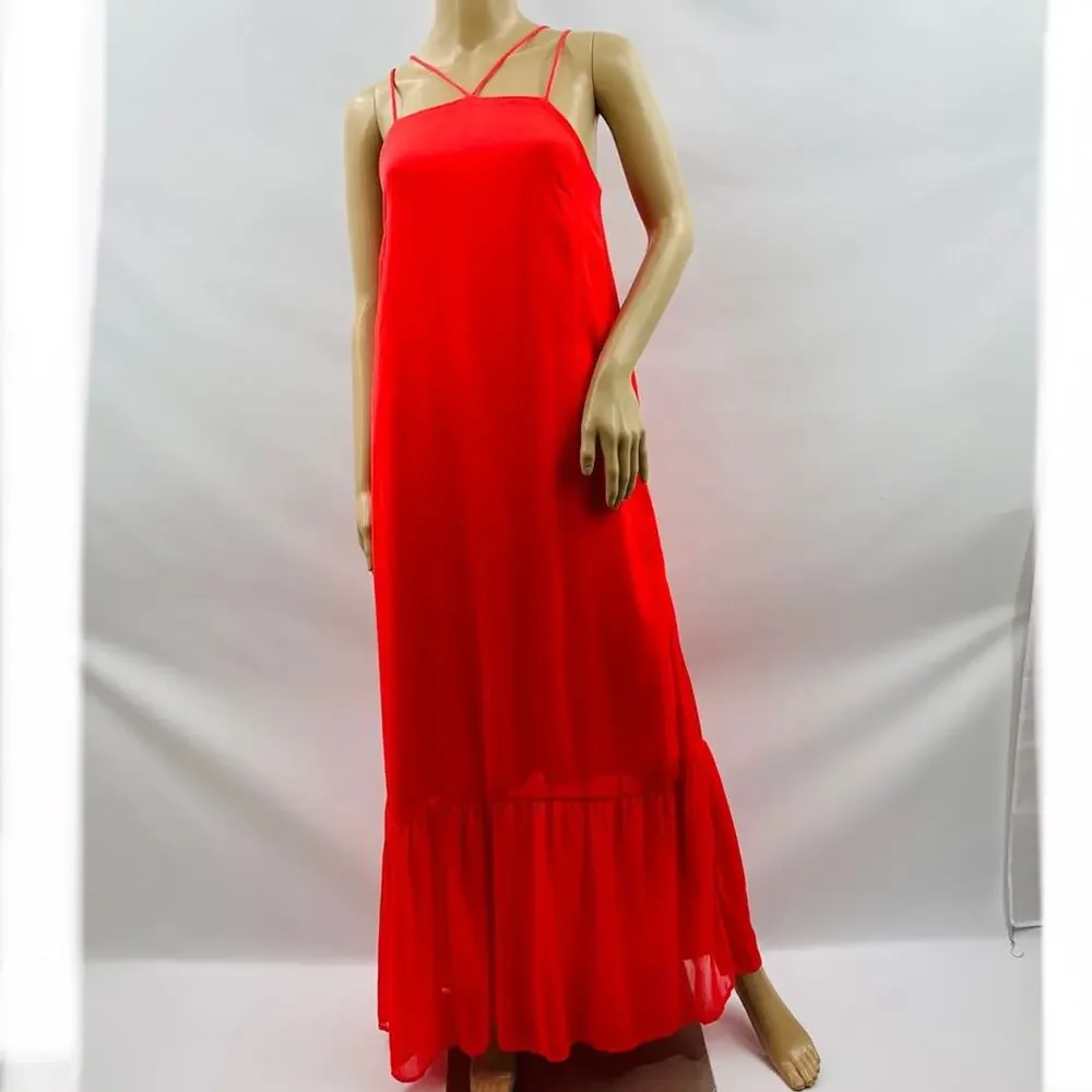 Gianni Bini Coral Peplum Hem Maxi Dress - Picture 3 of 12